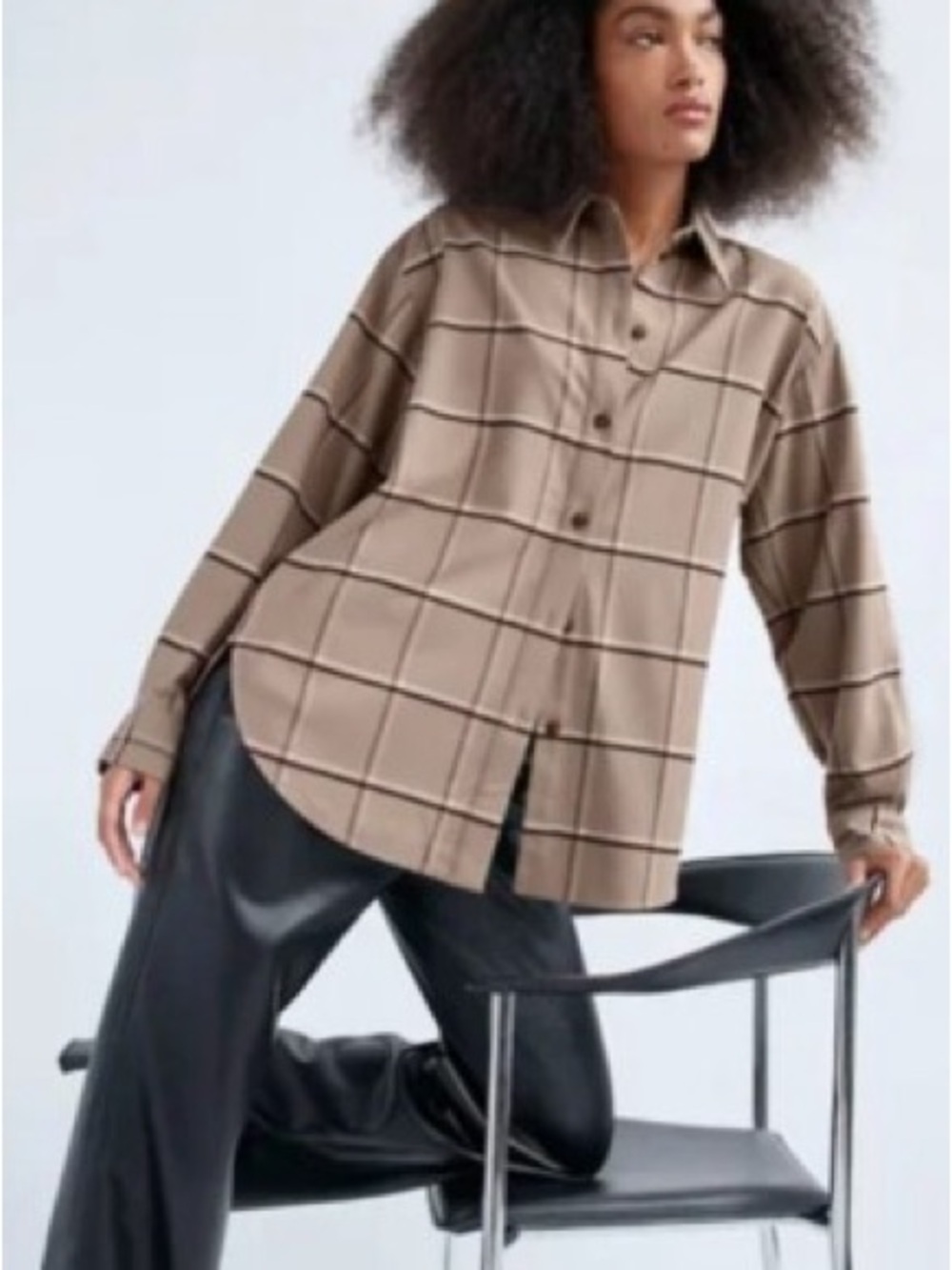 Aritzia Babaton District Flannel Button up Blouse